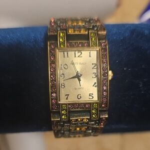 Heidi Daus Pink and Multicolor Swarovski Crystal Watch Elegant Watch